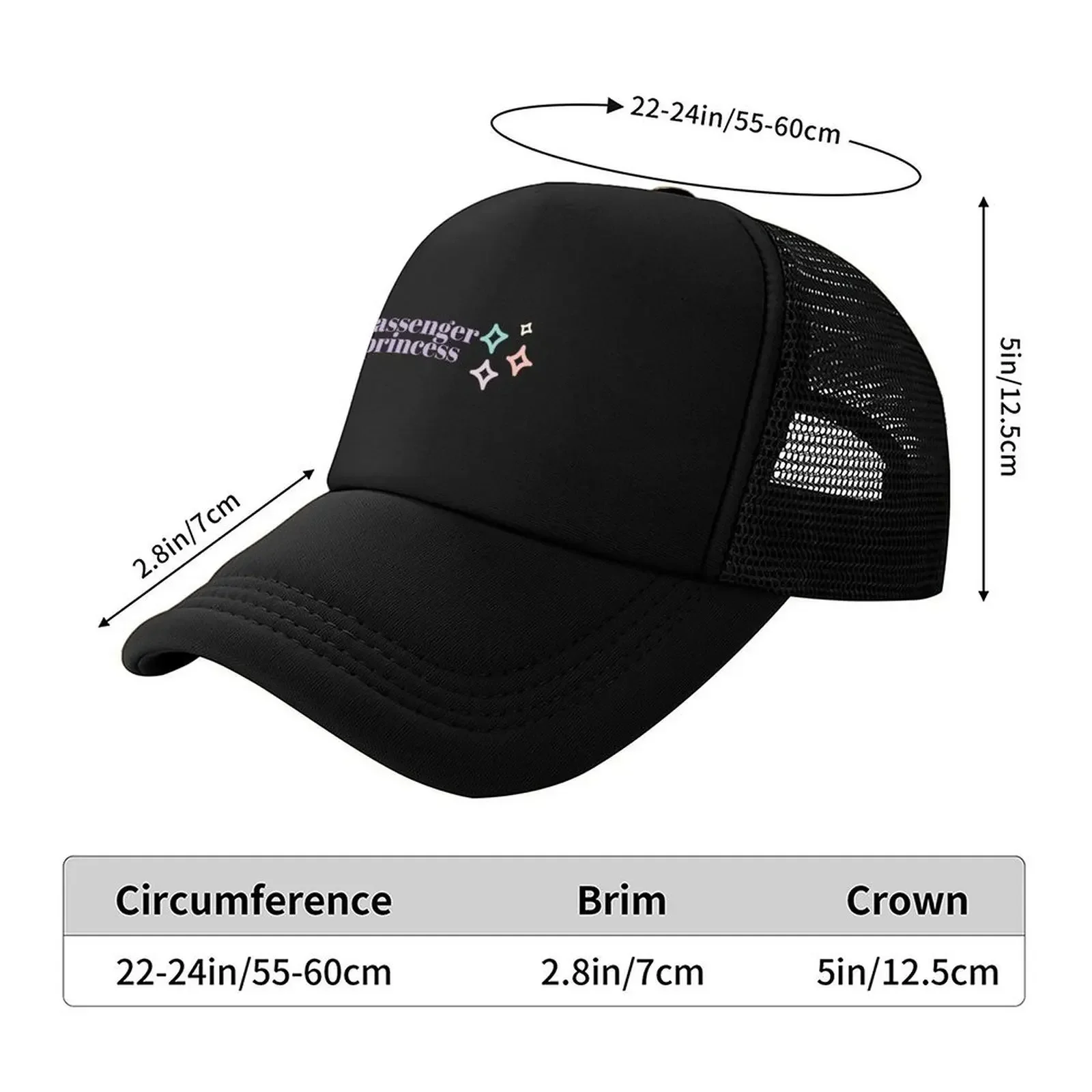 New Passenger Princess Baseball Cap Hat Baseball Cap Sun Cap Snap Back Hat Beach Bag For Man Women's