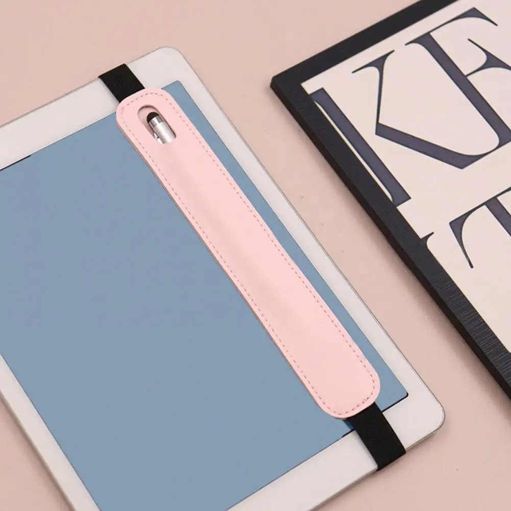 Estuche para bolígrafo Stylus portátil con banda elástica, funda protectora para Notebook, cuero de imitación ligero