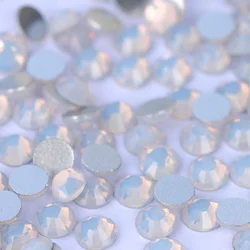 CTPA3bI High Quality White Opal All Size Non Hotfix Rhinestones Flatback Crystal 3D Charm Gems DIY Manicure Nail Art Decoration