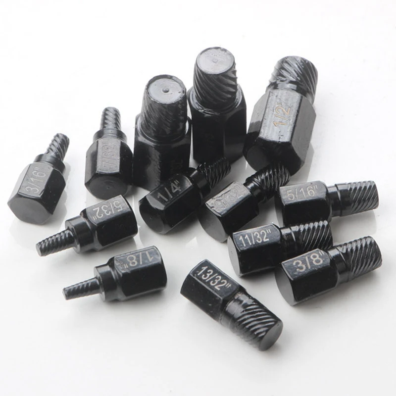 13Pcs Screw Extractor Kit Damaged Screw Remover Set Easy Out Drill Bits Broken Bolt Stud Remover Screw Extractor Set