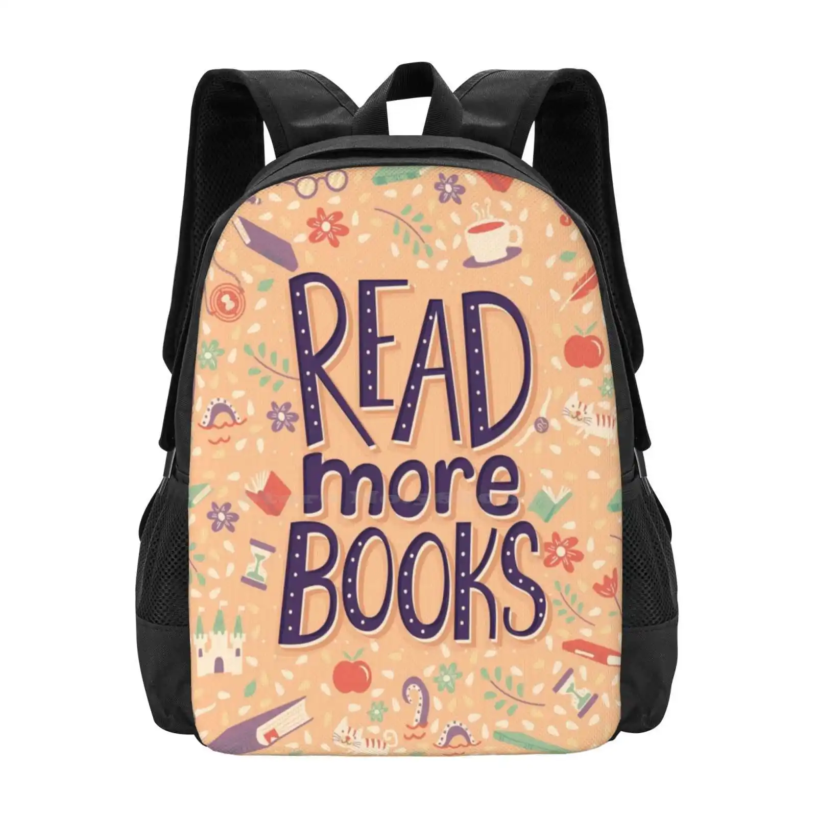 Read More Books Bag Backpack For Men Women Girls Teenage Read More Books Reading Reader Bibliophile Bookworm Pattern Lettering