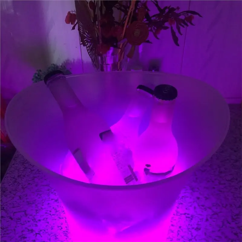 

Illuminated LED Ice Bucket, Waterproof Plastic Champagne Bucket, LED Ice Bucket For Bar, Champagne Crate, Beer Pink