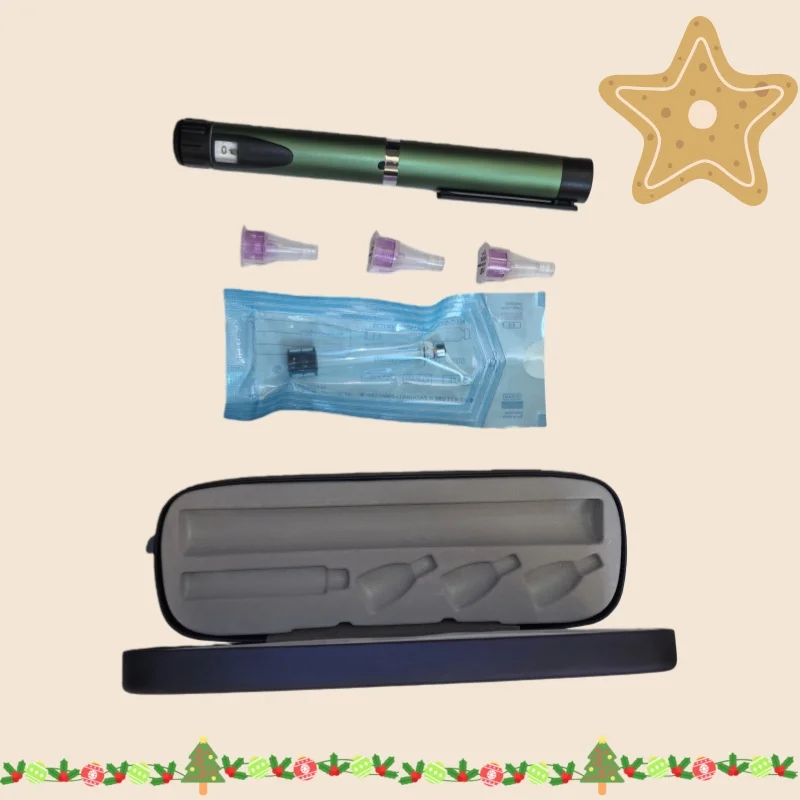 

Can be used for insulin, growth hormone, etc., reusable injection pen with metal syringe+3ml ink cartridge without medication