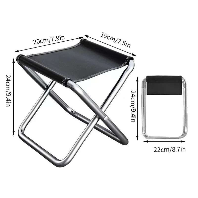 Przenośne składane krzesła na zewnątrz, stołki wędkarskie, lekkie, podróżne, kempingowe, pociąg i metra, ławki kolejowe