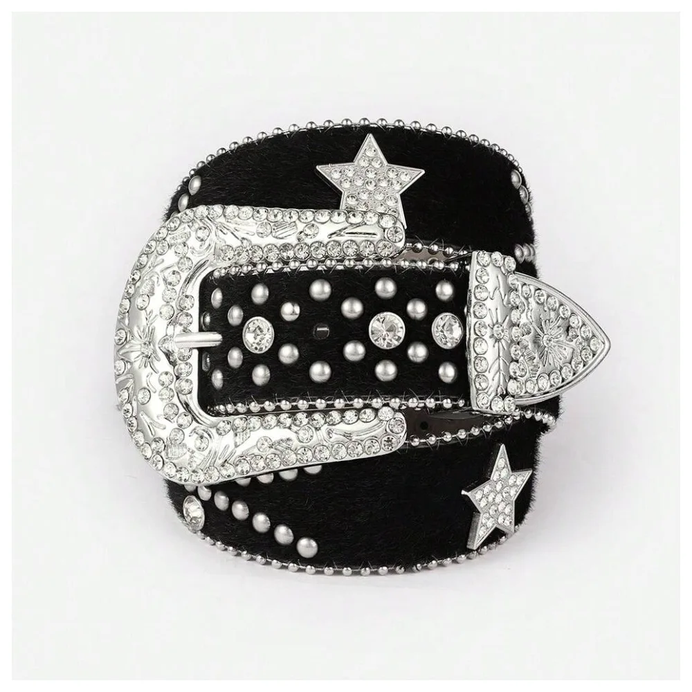 

HongLuan винтажный панк-черный металлический декоративный ремень с заклепками и стразами для женщин, блестящие ретро-модные кожаные ремни для женщин, роскошные