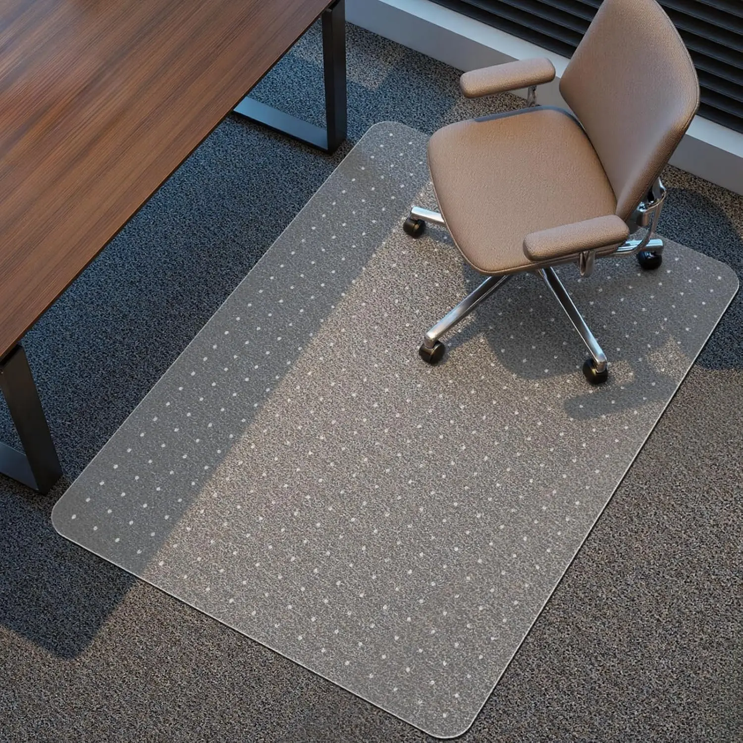 

Clear Heavy Duty Chair Mat for Carpet, 46x60 Under Desk Protector, Easy Movement, Ships Flat