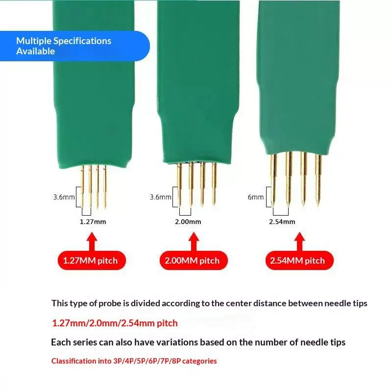 Aiguilles de test à ressort en cuivre de qualité supérieure 2,54 mm 2,0 mm 3P-6P pour le développement de prototypes de puces STC STM32 STM8