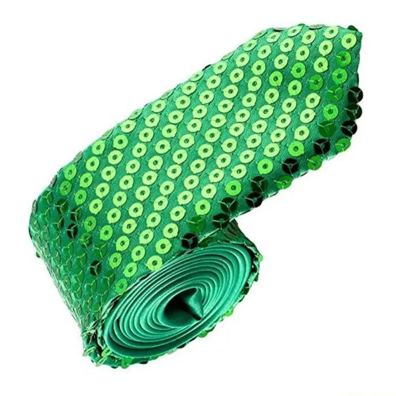 31BF Shining Sequined Tie Adult Unisex Adjustable Neck Tie for Festival Formal Event
