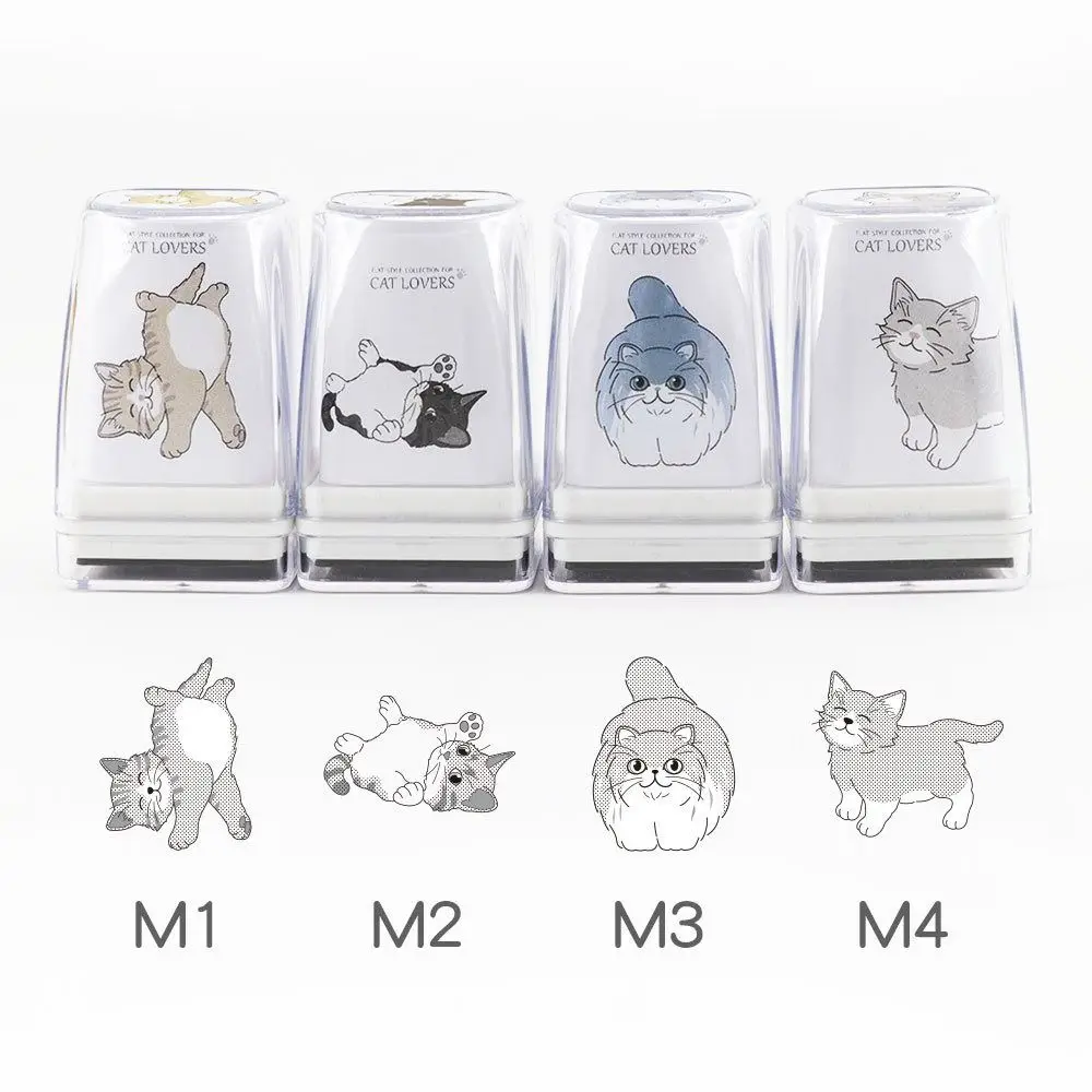 Animal Pattern Cat Decoration Stamp DIY Craft Junk Journal Pet Cat Stamp Hand Account Kawaii Cat Figure Seal Diary Decor