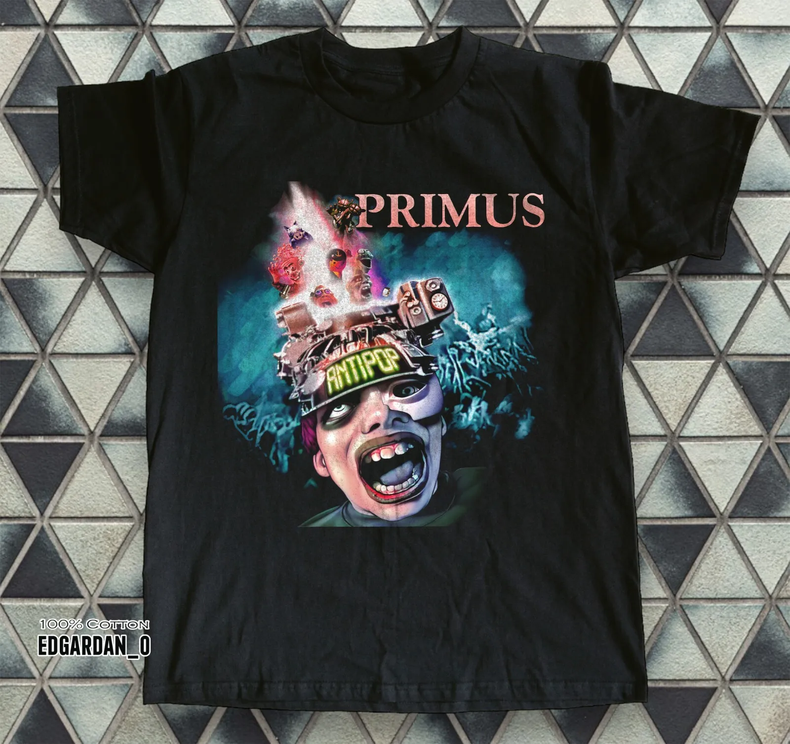 Primus - Antipop Album Heavy Cotton Black Unisex T-shirt Size S-5XL