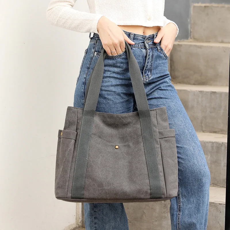 A4 Large Female Tote Bag Canvas Fabric Shoulder Bag Women\'s 2022 Big Casual Canvas Bag Handbags for Women School Teenager Ladies