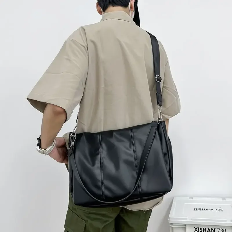 Ata Yagawa-Sac à bandoulière rétro en PU japonais, sacs de messager coréens, simple initié, solide, polyvalent, style universitaire, niche, Ins