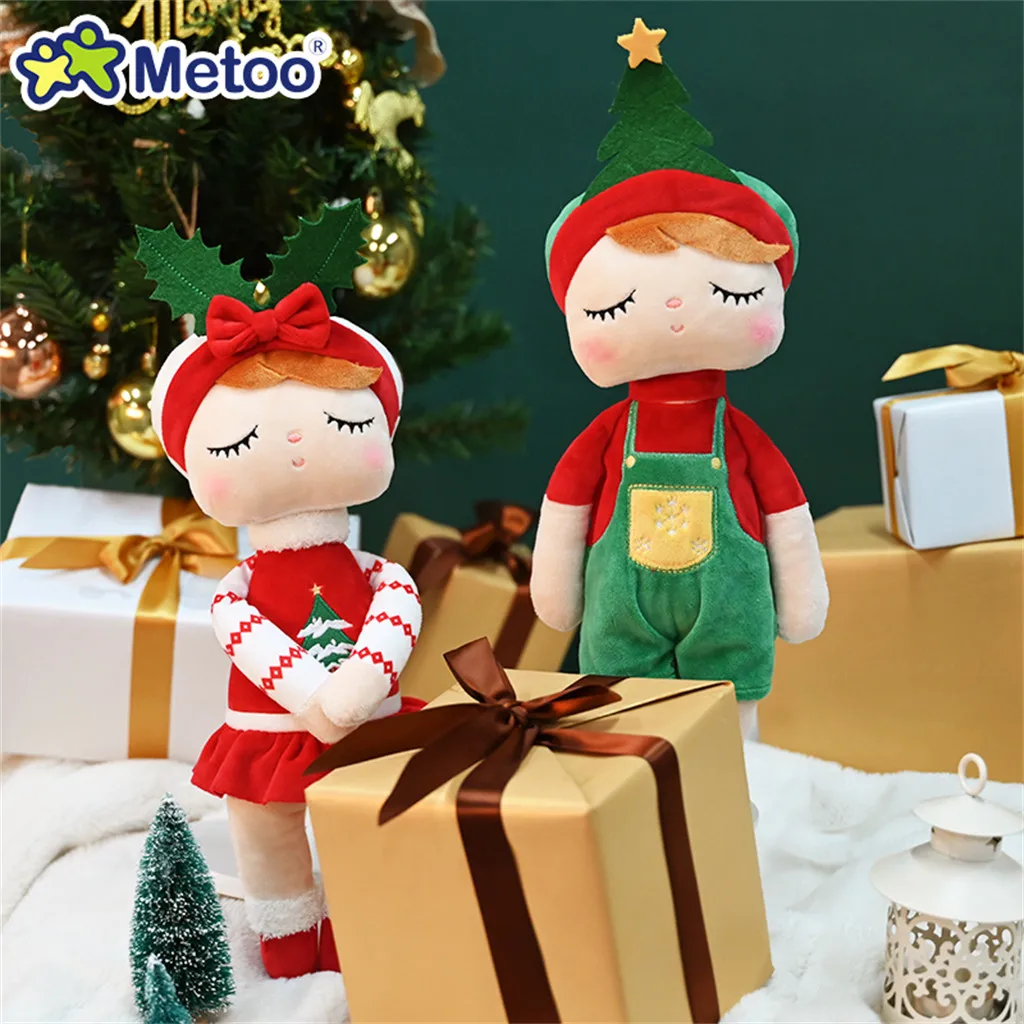 Metoo Angela Bonecas de pelúcia de Natal, brinquedos de pelúcia macios fofos para bebês e crianças, presentes de feriado