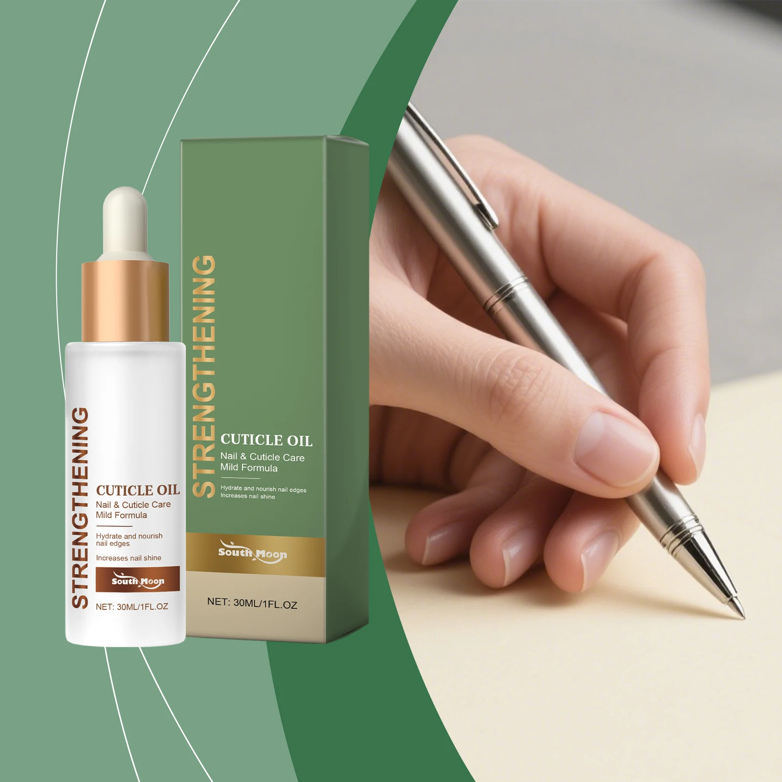 Sterke en stevige nagelrandverzorgingsessentieolie voor dagelijkse voeding, verlicht droge en ruwe nagels, voegt glans en gladheid toe