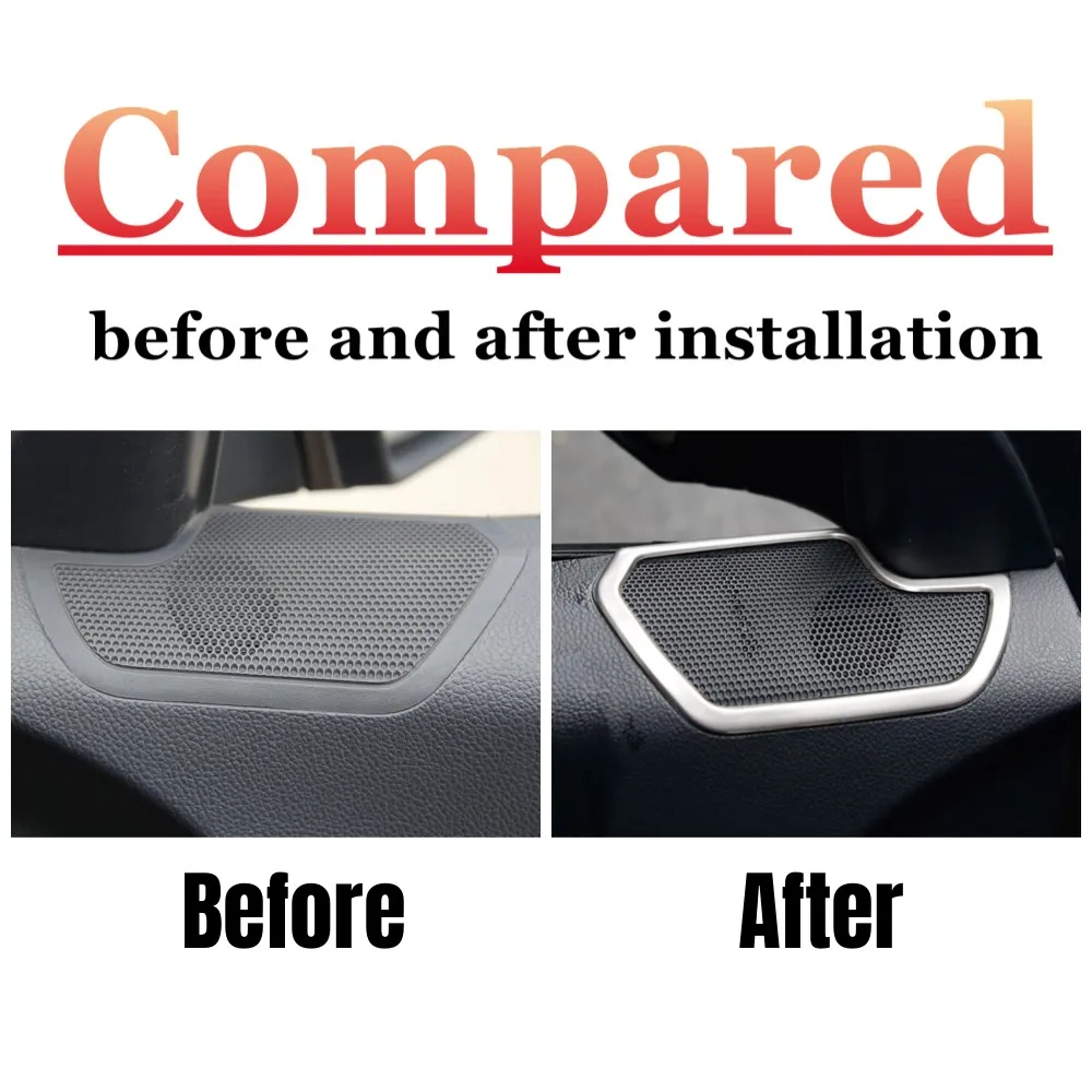 2Pcs Stainless steel Car Interior Door Stereo Speaker Decorative Cover Trim for Kia Sportage R 2011 2012 2013-2015 Accessories