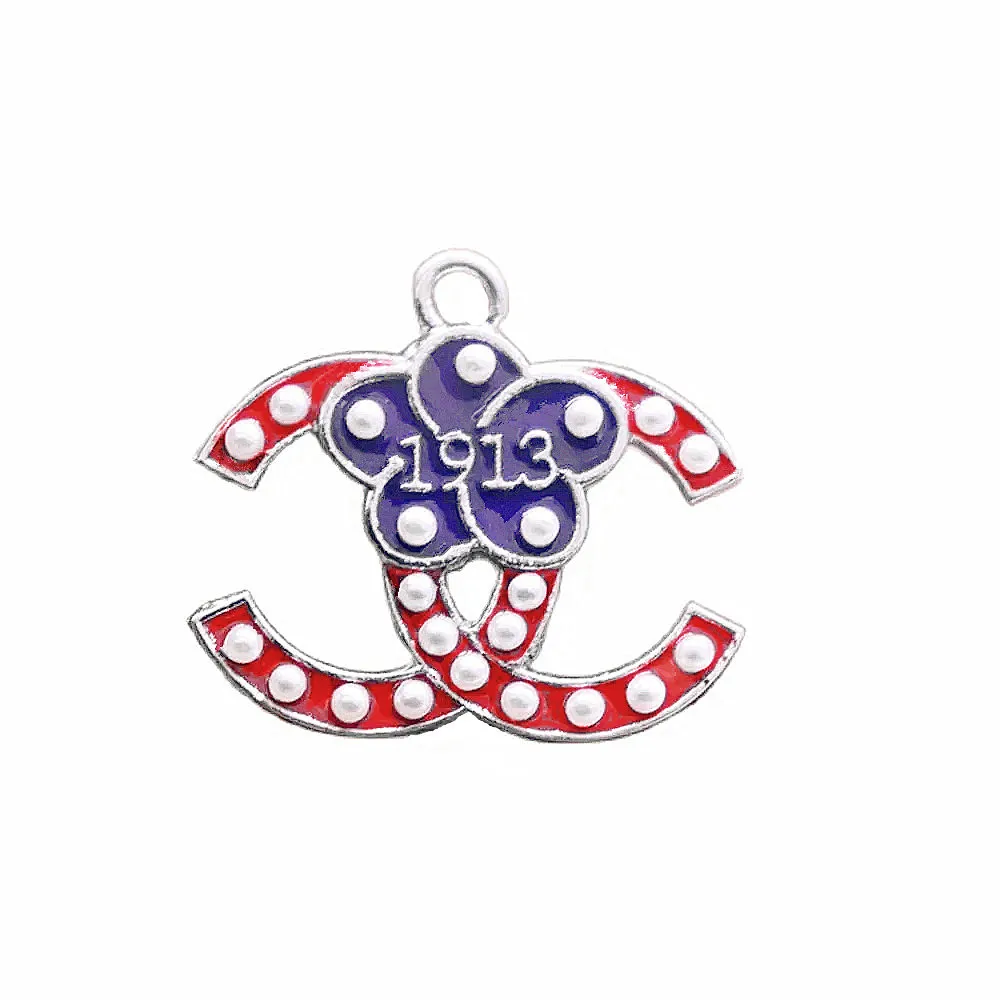 Red Sorority Purple Violet 1913 Charms Pendants Greek Society Jewelry