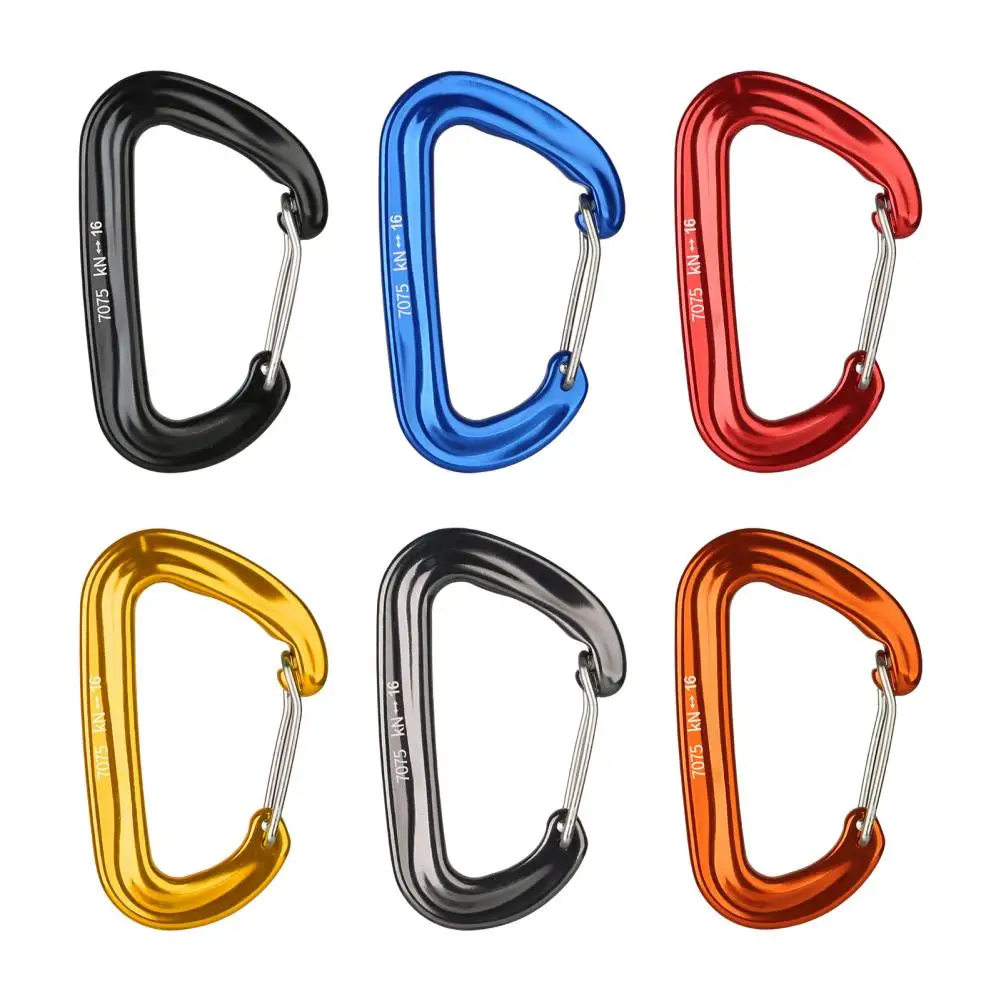 

16KN Climbing Carabiner D Shape Mountaineering Buckle Aluminum Alloy Hook Hiking Carabiner Buckle Climbing Accessories