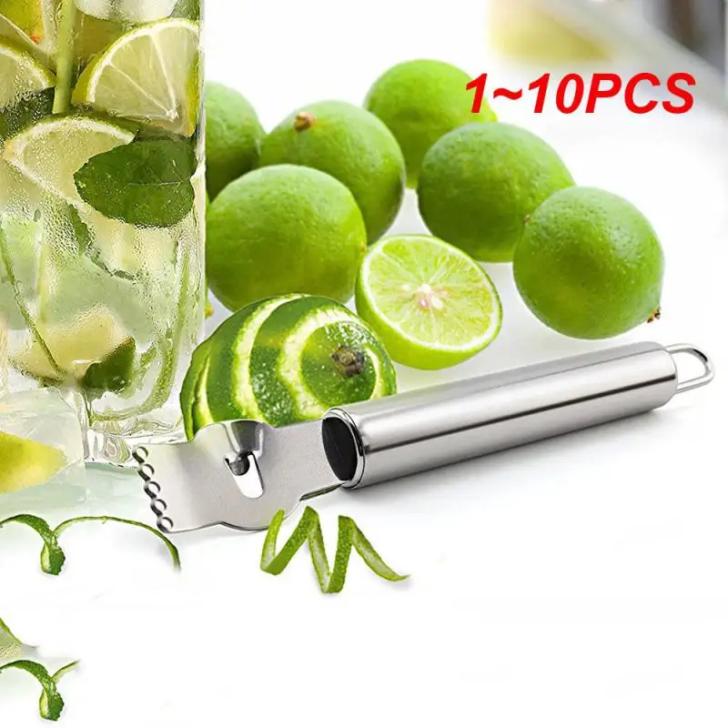 1~10PCS Stainless Steel Lemon Zester Grater With Channel Knife And Hanging Orange Citrus Fruit Grater Peeling Knife Kitchen