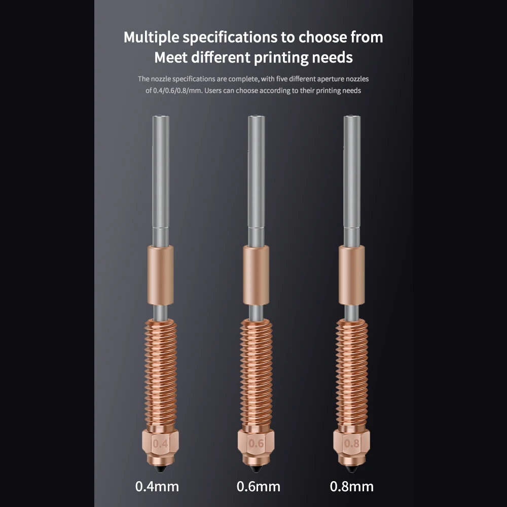 0,4/0,6/0,8mm K1C Düse All-in-one Kupfer Titan Düsen High Flow K1C K1 Max Düse für K1 Max/Ender 3 V3 Plus/Ender 3 V3 – Detail 7