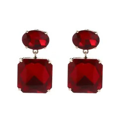 Multi Colors Crystals Geometric Drop Earrings for Women Girl Fashion Earings