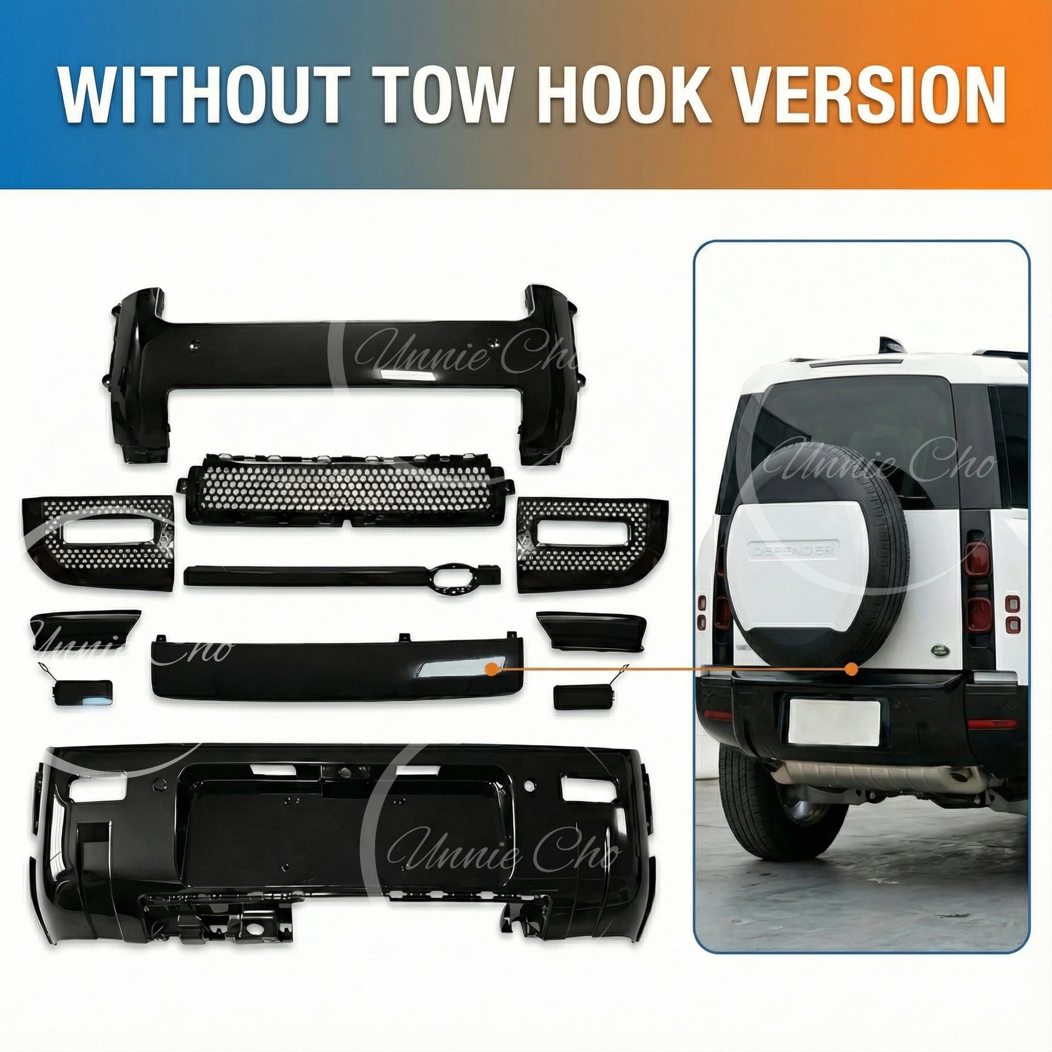 Voor Defender Glanzend Zwart Body Kits Bumper Guard Voor Land Rover Defender 90 110 L663 Accessoires 2020 2021 2022 2023 2024 2025