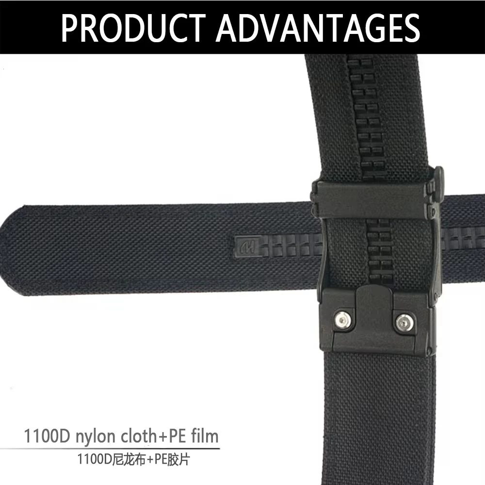 TUSHI Brand 4.3CM Wide double-layer reinforced automatic buckle training quick hanging pistol belt Mens nylon outdoor leisure