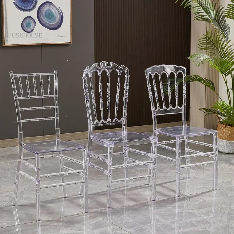 Transparent Dining Chair Hotel Crystal Chair Commercial Furniture Outdoor Wedding