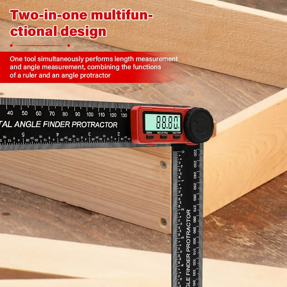 Elektronisches Winkellineal Digitaler Winkelmesser Winkelmesser 200mm 0‑360 ° 0.05 ° Hochpräzises Holzbearbeitungs-Messwerkzeug – Detail 4