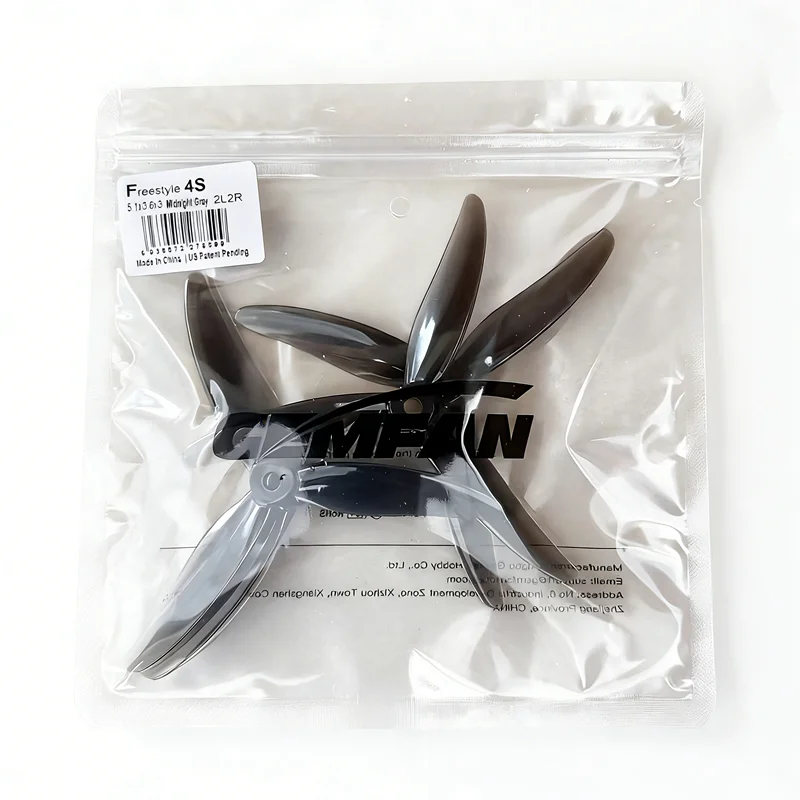 

Пропеллеры Gemfan Freestyle 4S 3-лопастные из поликарбоната (2CW+2CCW), диаметр 129 мм, шаг 3.6 дюйма, вал 5 мм, 3.6 г, для FPV-дронов для фристайла