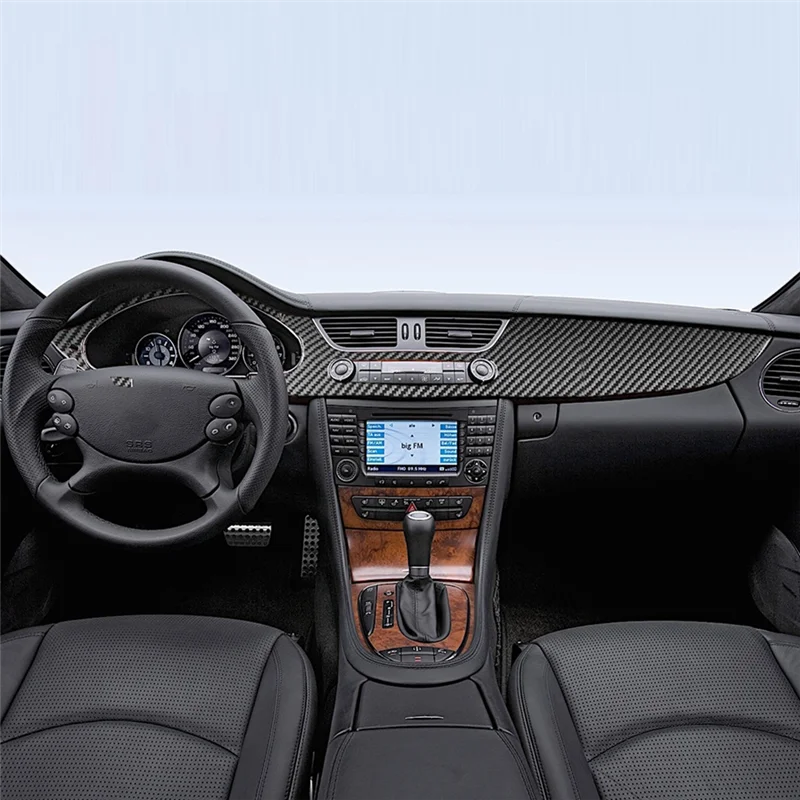

AX94-для Benz CLS Class C219 2004-2009 углеродное волокно, центральная панель управления, отделка панели приборной панели, аксессуары для интерьера, левый руль