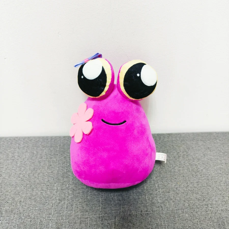 8.6inch/22cm Pou Alien Plush Pink Smiling Face Plush Toy Furdiburb Emotion Alien Big Eyes  Plushie Stuffed Animal Pou Doll