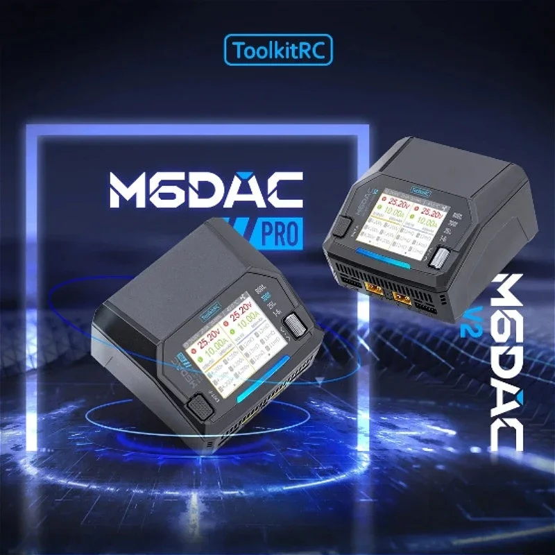 ToolkitRC M6DAC V2 / M6DAC Pro Dual Channel Smart Lipo Bateria Carregador Descarregador AC 200W / 300W DC 800WX2 28A 1-6S