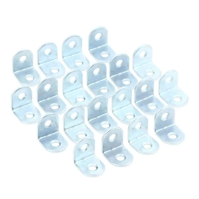 20Pcs Carbon Steel L Brackets High Strength Right Angle Corner Brace for Wood Furniture Desk Shelf Fixing Commercial Use
