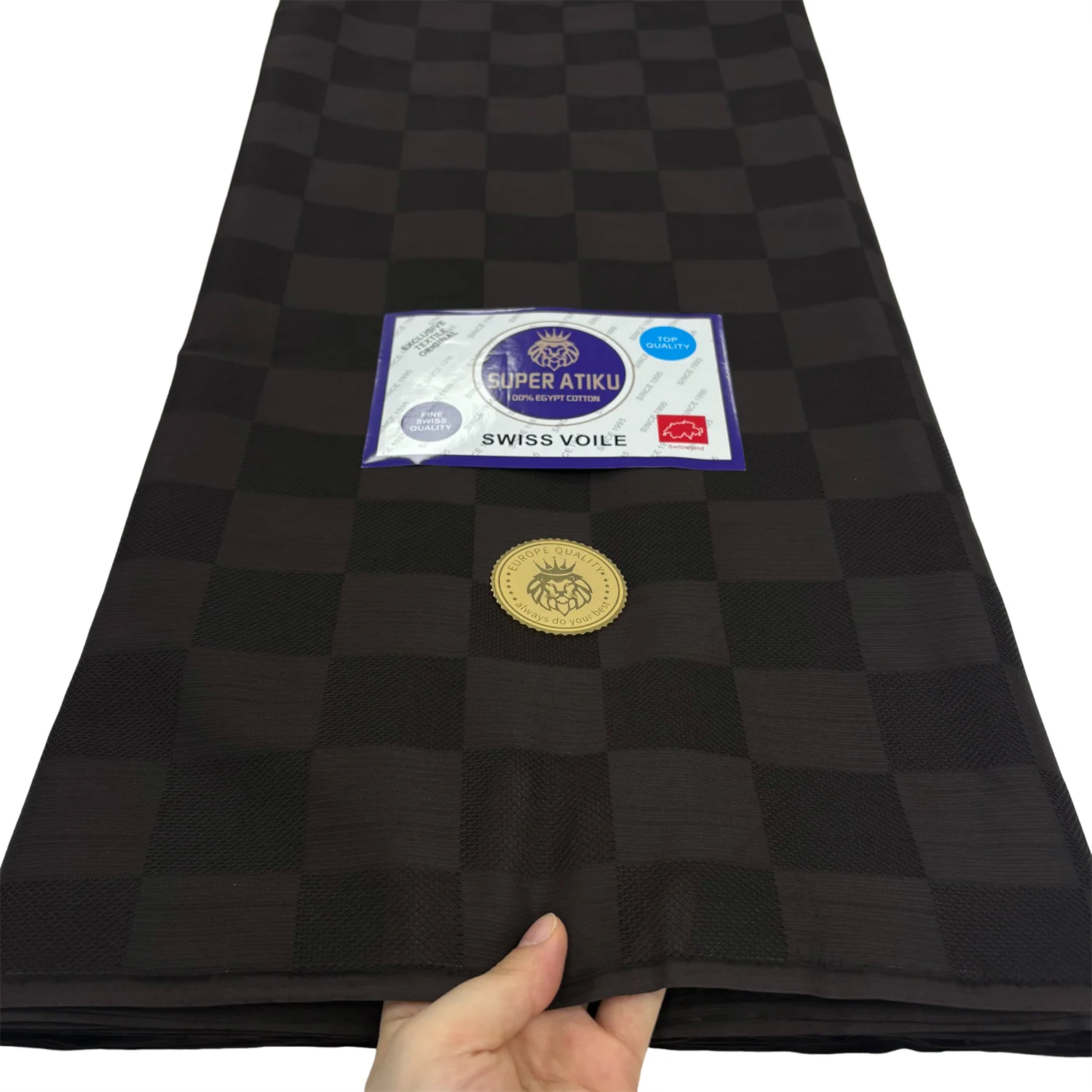 

Hot Sale 5Yards Super Atiku Material Nigeria Soft Men Polish Fabrics 100% Cotton Swiss Voile Fabric African Suit Making Wedding