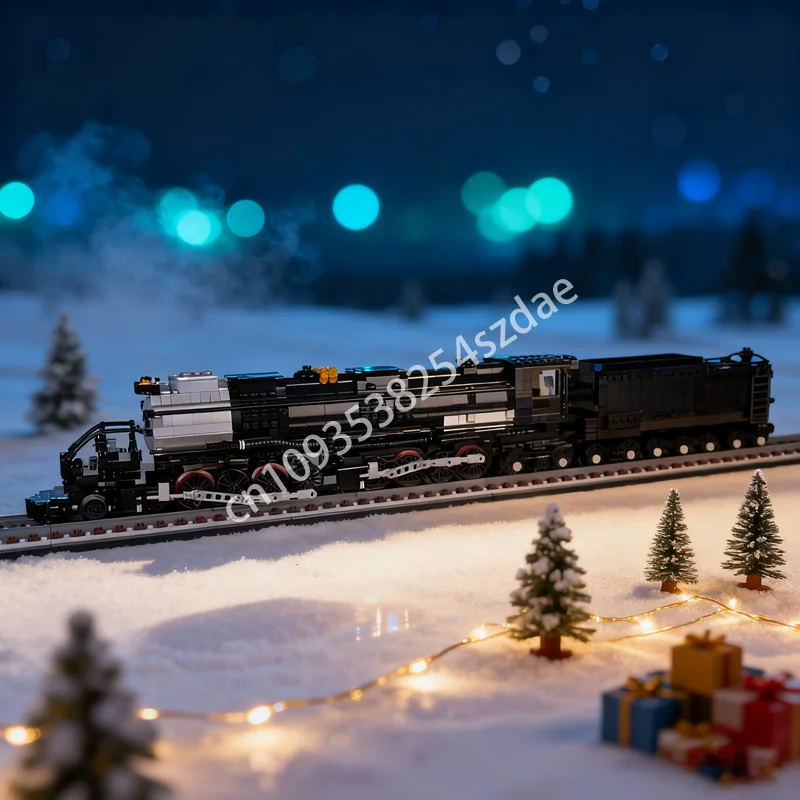 รถไฟยูเนี่ยนแปซิฟิกบิ๊กบอย รุ่น MOC 2023 ชิ้น ของเล่นบล็อกประกอบแบบ RC ของขวัญคริสต์มาส ของเล่นตัวต่อสถาปัตยกรรม ของขวัญวันเกิดสำหรับเด็ก