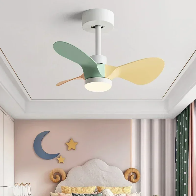 Mini Ceiling Fan 24Inch Modern Simplicity Coffee shop Creative Fan Lights Aisle Balcony Children's room Fan LighAts 110V 220V