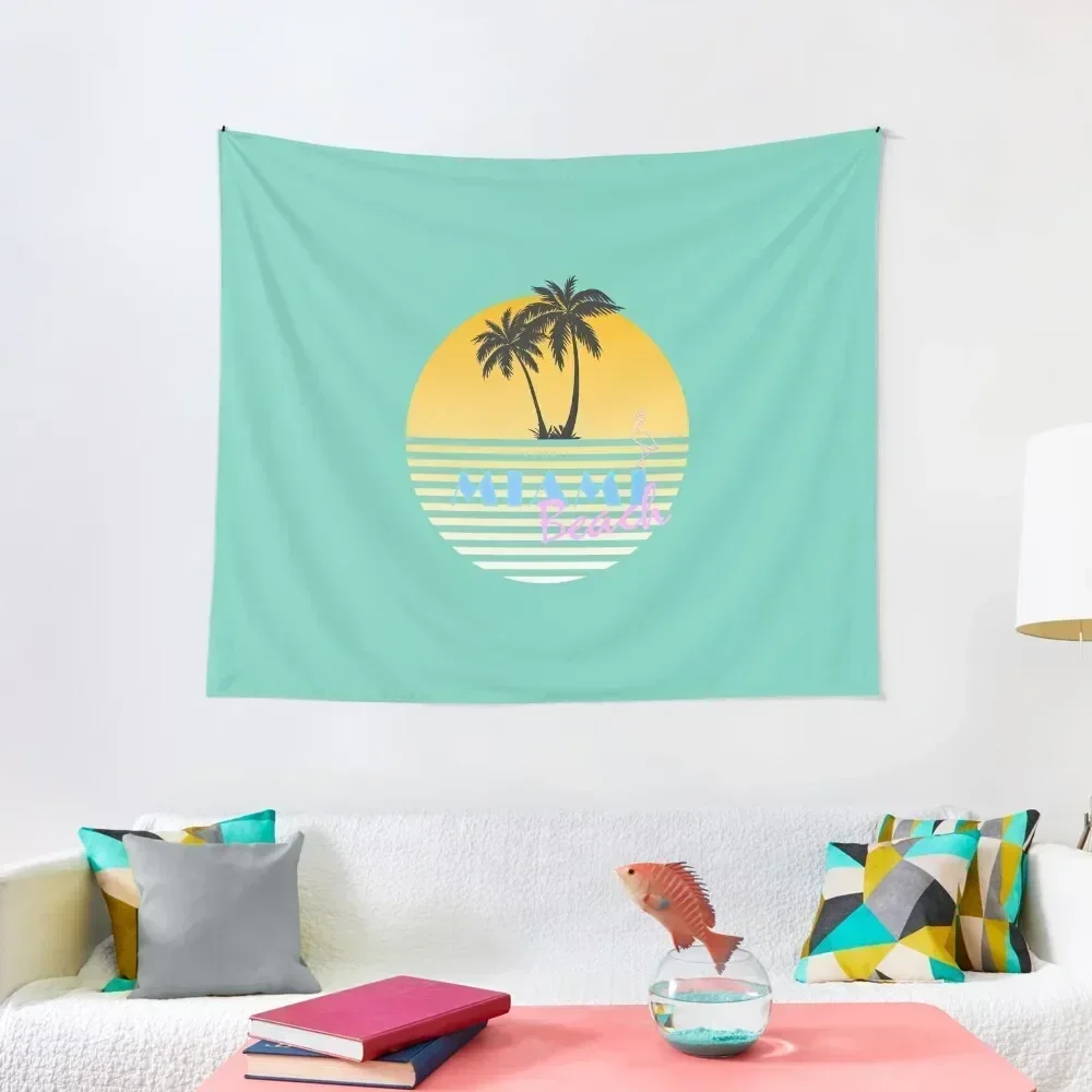 

Miami Beach Retro 80s Graphic Tapestry Bed Room Decoration Room Decorations Outdoor Decor Home Decor Accessories Tapestry