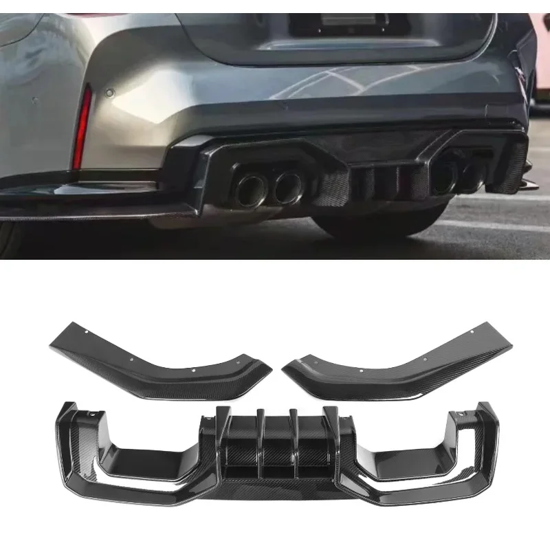 High Quality Carbon Fiber 3PCS Rear Lip Rear Diffuser Tuning Parts M3 G80 G81 M4 G82 G83 2021+