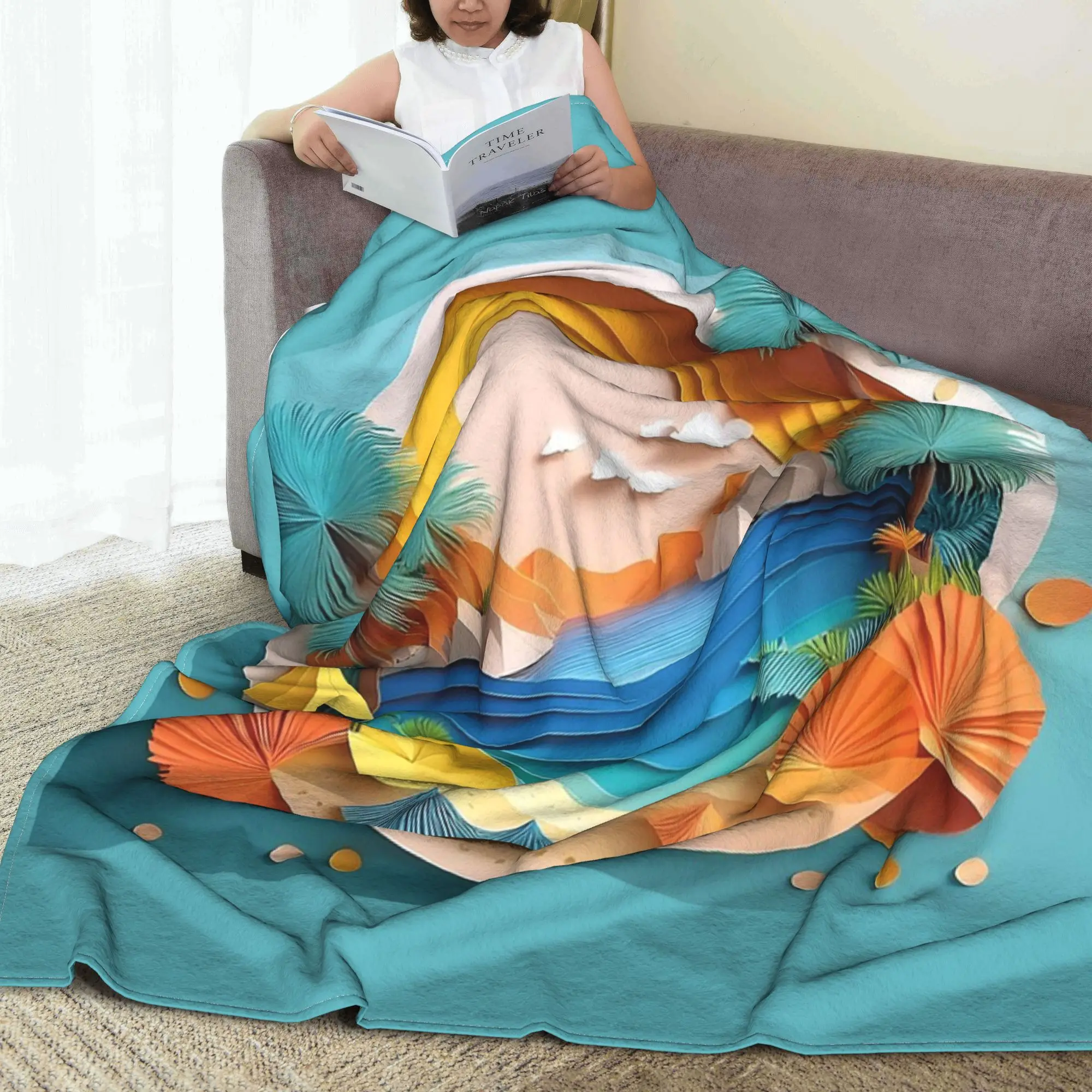 

Одеяло с солнечным вырезом и берегами, легкое флисовое одеяло для дивана, для дома, спальни, уличные пледы, покрывало, одеяло