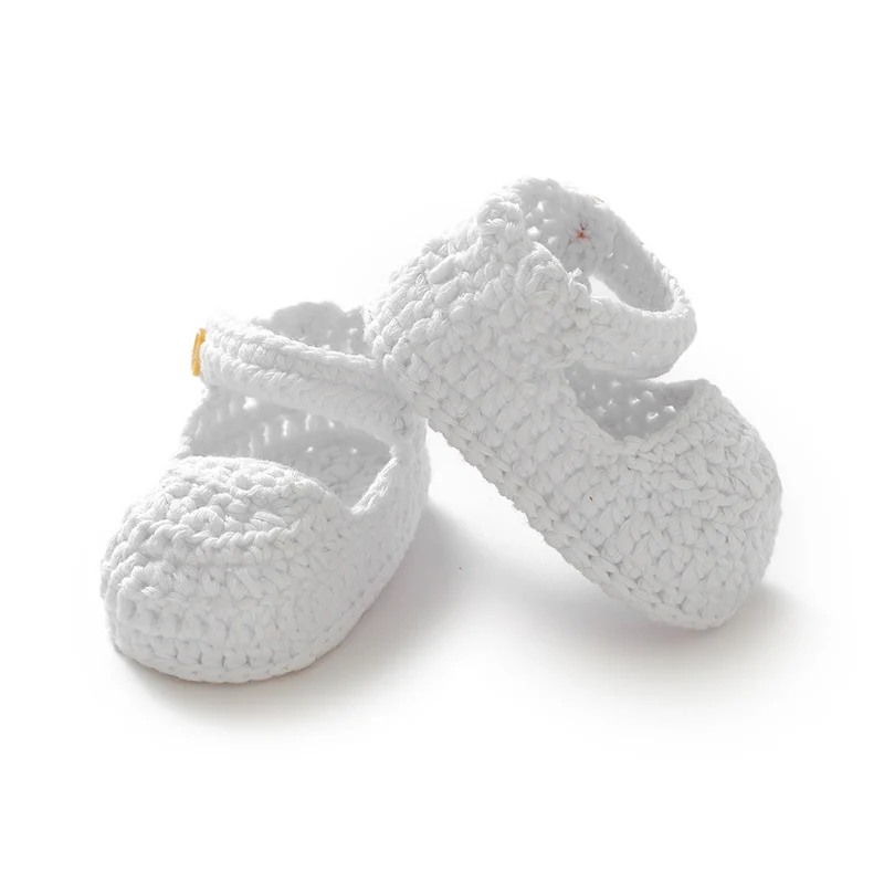 

Casual Baby First Walker Shoes 0-1Y Handmade Knit Newborn Girls Pure Color Floor Barefoot Anti-Slip Soft Soled Toddler Prewalker