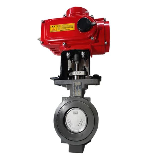 CF8M الثلاثي غريب الأطوار صمام الفراشة والعتاد تعمل المحرك الكهربائي دليل صمام الفراشة عالية الأداء