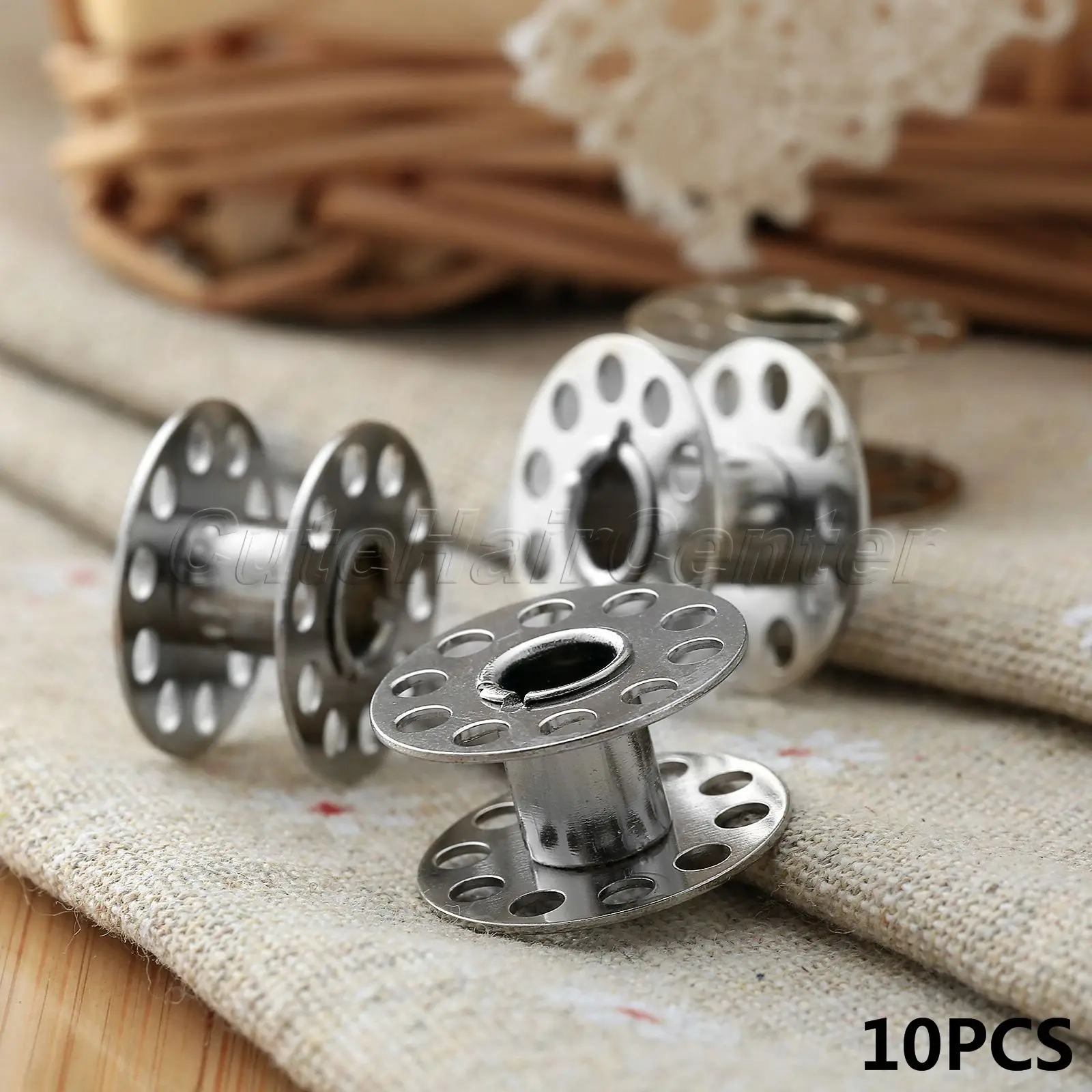 10Pcs/lot Stainless Steel Bobbins Spool Sewing Machine Parts Craft Tool Fit for Brother Janome Singer Hicello Sewing Supplies