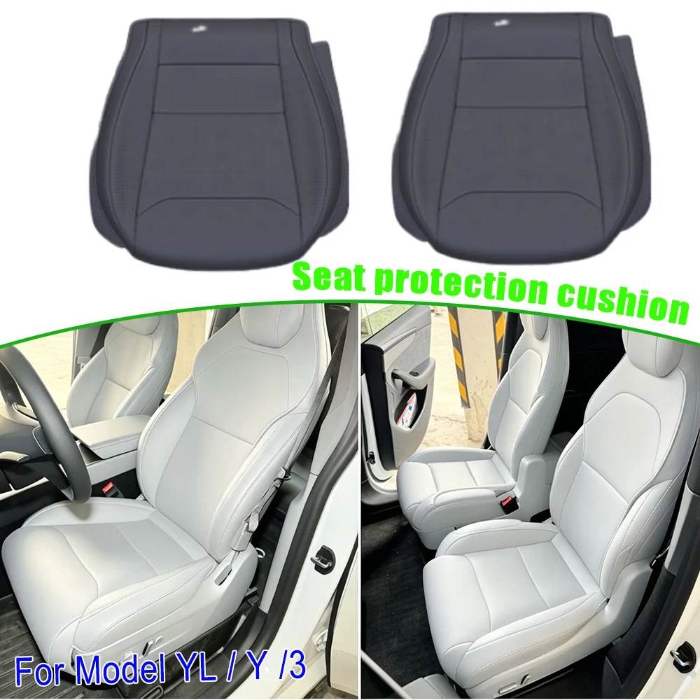 Protecteur de siège en cuir Nappa respirant pour Tesla Model Y Juniper / Model 3 Highland / Model YL, housse de coussin ventilée