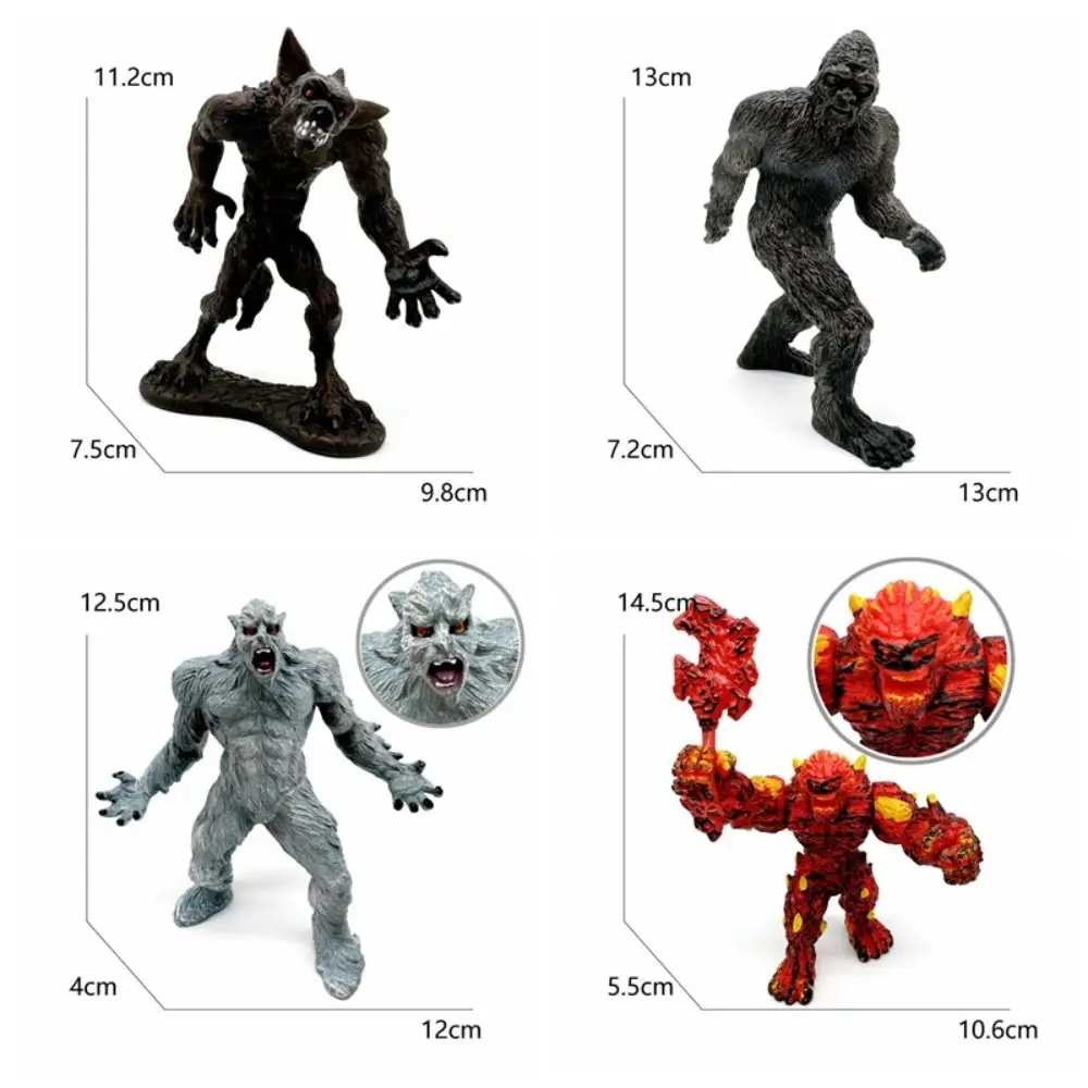 Simulation Werewolf Animal Model Mythical Apes PVC Doll Ice Demons Figures Orangutan Educational Magma Golem Model Collection