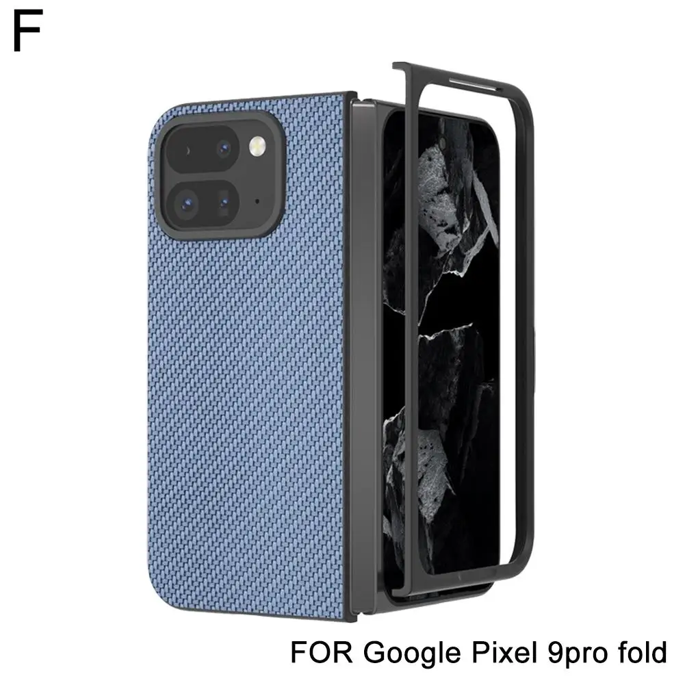 For Google Pixel 9 Pro Fold Case Carbon Fiber Leather Fall Protection Case For the phone Drop-proof Anti-Scratch Protection R2Q8