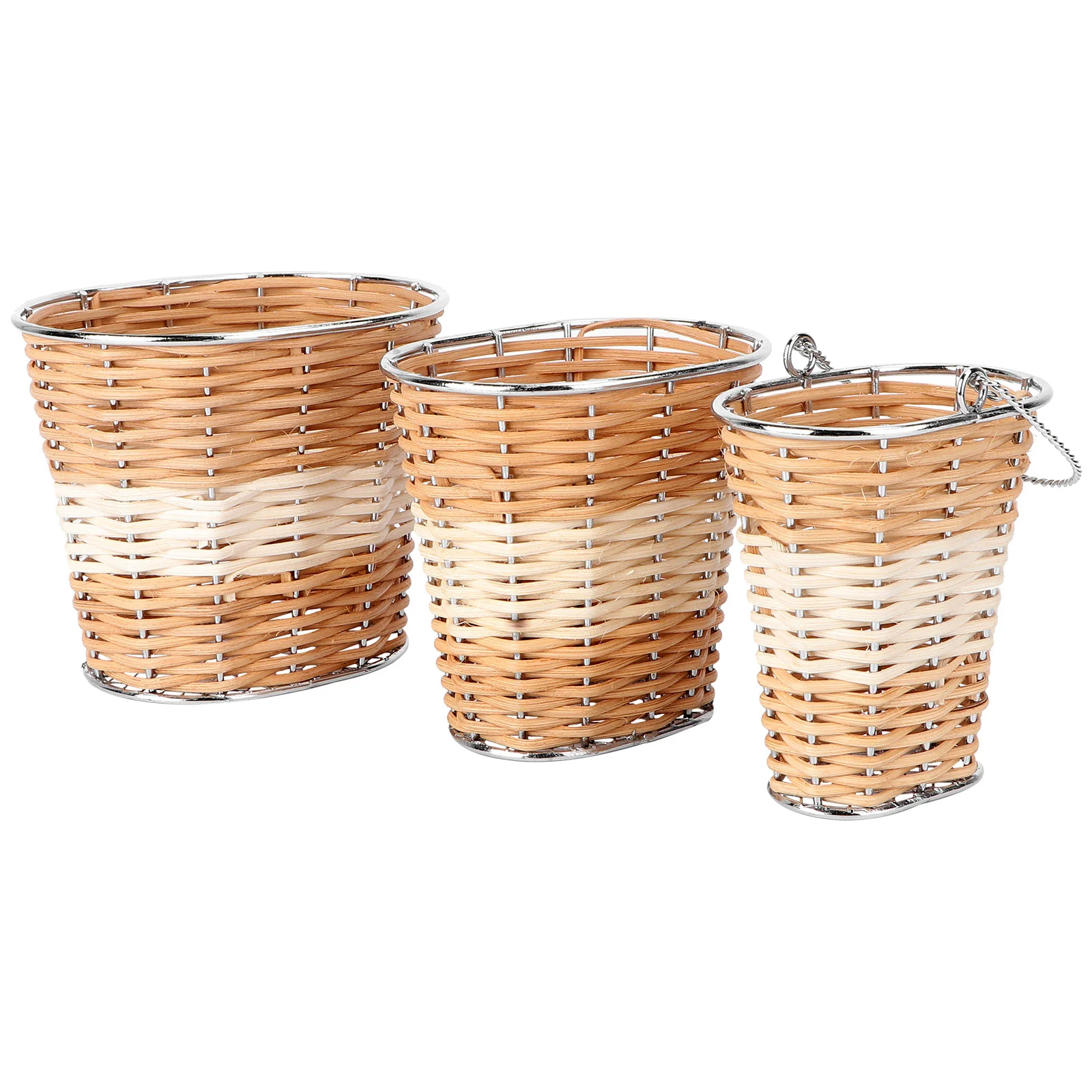 

3 Pcs Household Woven Storage Basket Baskets Weave Rattan for Snacks Home Accessory