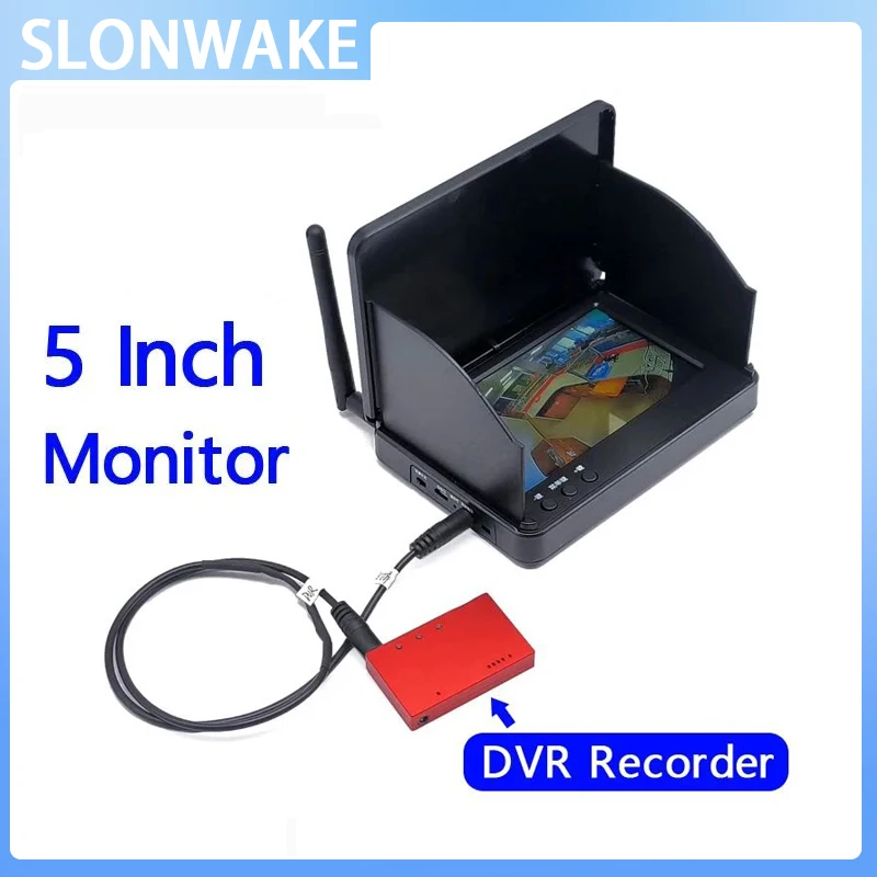 Newest Mini DVR HD Video Red Recorder Recording or Snapping Photos and FPV 5 inch Monitor Screen with Shading Cover for RC Drone