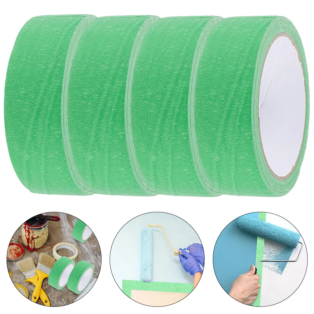 

4 Rolls Colored Tape White Artist Colors Painters Decorative Masking Coloured Craft Adhesive