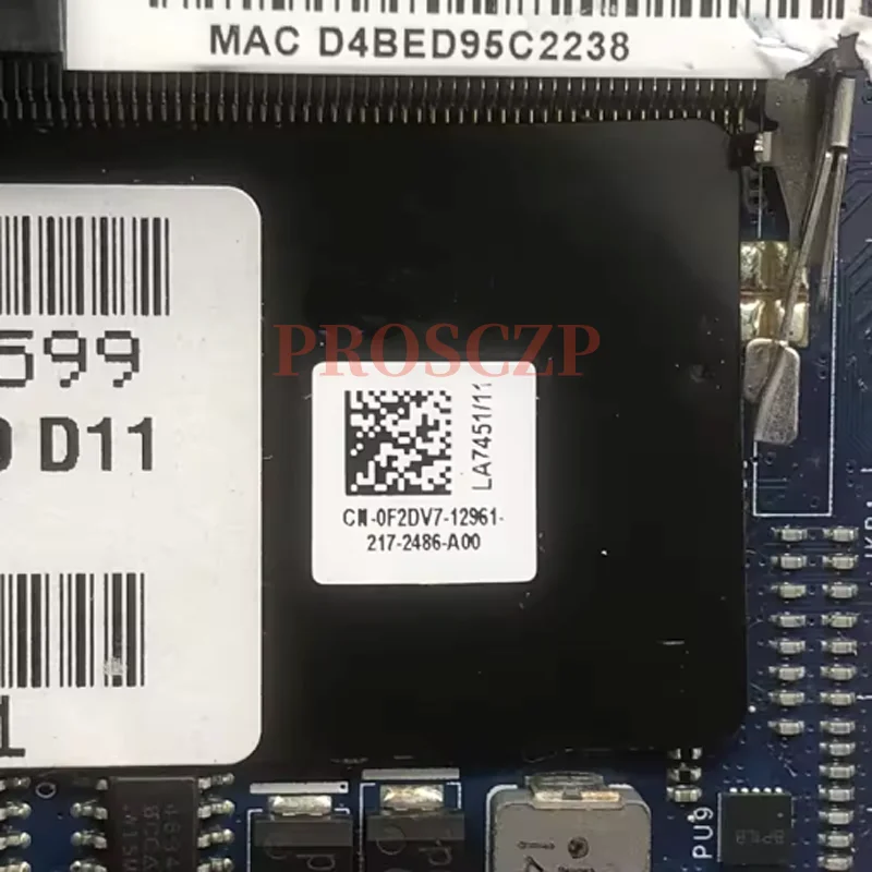 

PLW00 LA-7451P For Dell laptop motherboard XPS 14Z L412Z CF-0F2DV7 0F2DV7 F2DV7 Mainboard SR043 I7-2640M CPU GT520M GPU