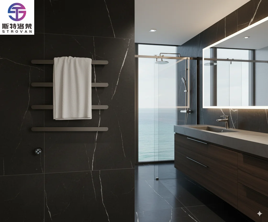 

Wall Mounted Stainless Steel Electric Heated Rail Luxury Bathroom Drying Rack Towel Warmer